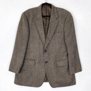 Savile Row Jacket Mens 42R Brown Wool Lambswool Tweed 2 Button Blazer Sport Coat